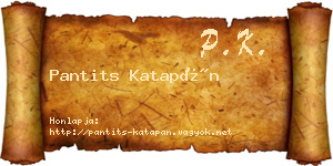 Pantits Katapán névjegykártya